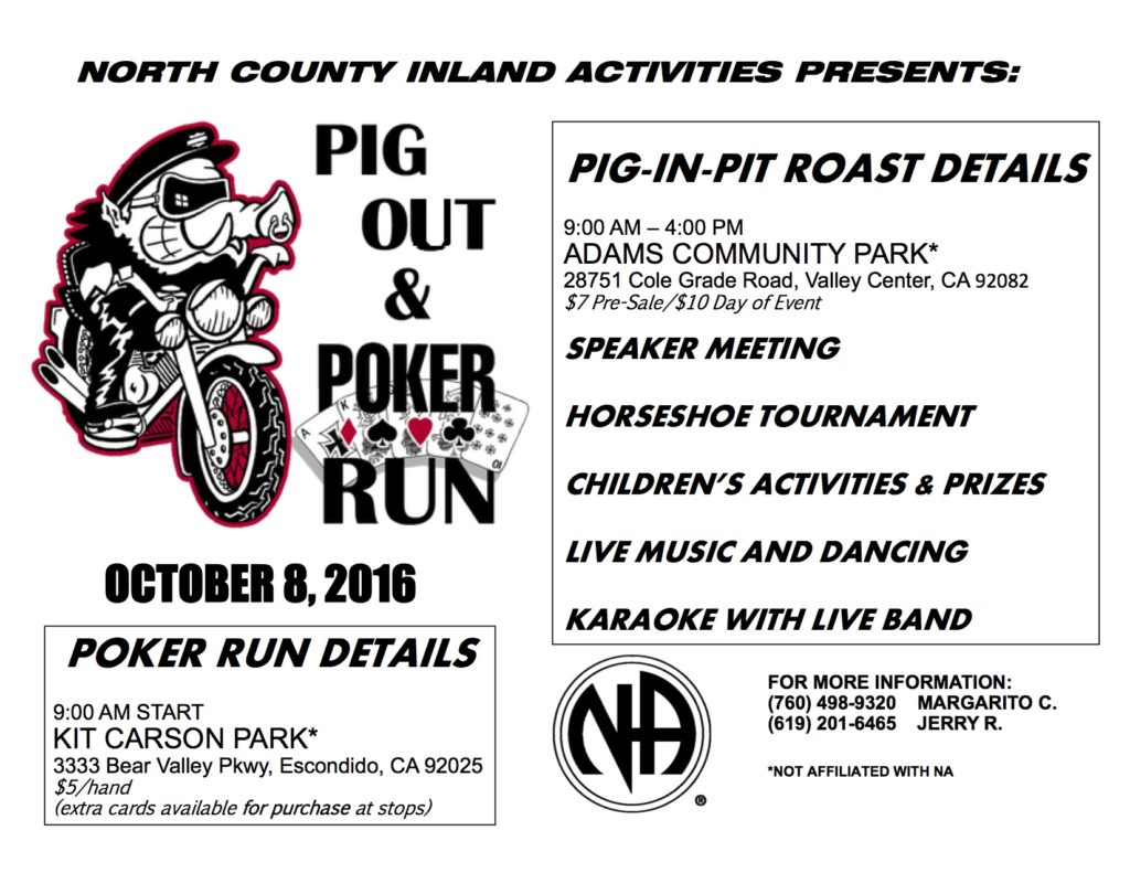 Pig-Out Poker Run Flyer